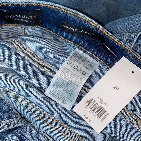 SOLD✨Banana Republic High Rise Wide Leg Crop Jeans Size 29 NWT - Picture 7 of 9